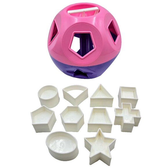Tupperware Shape O Ball Shape Sorter Pink Purple White 10 Numbers Tupperkids Toy - Picture 1 of 10